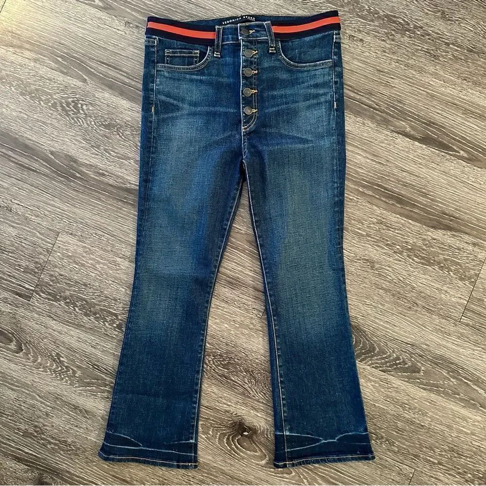 Veronica Beard Carolyn Cropped Baby Boot Jeans